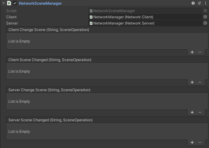 Network Scene Checker component